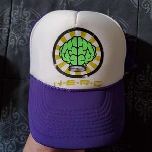 Vintage 2004 Pharrell Williams N.E.R.D Brain Glow Mesh Trucker Snapback Hat Rare